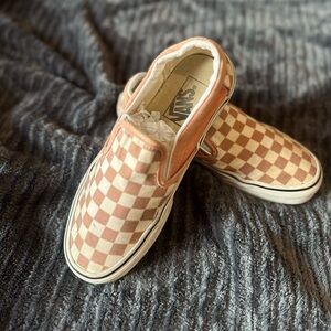 Vans Checkered Slip-On Shoes - Pink/white